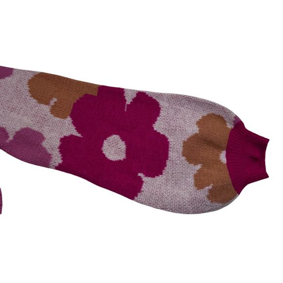 Grace & Emma Floral Retro Vibes Daisy Knit V-Neck Pullover Sweater Women's M - Picture 3 of 7